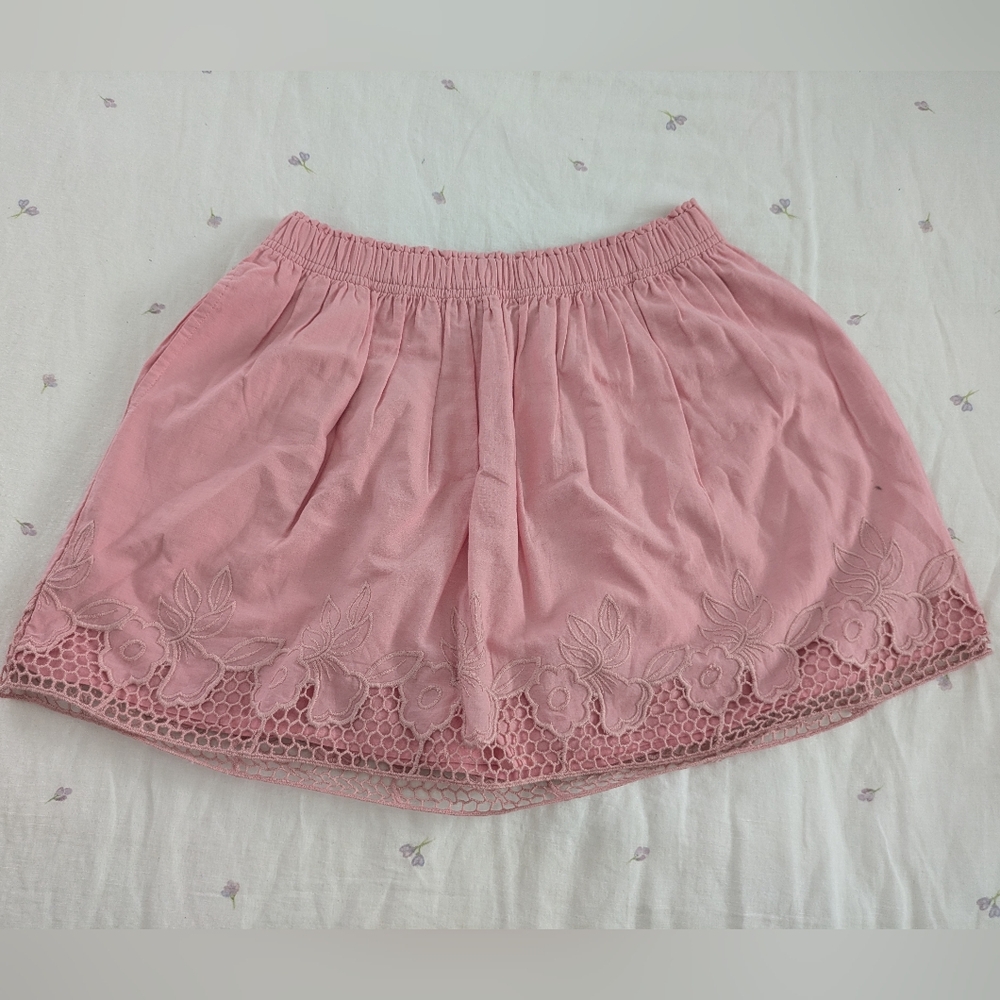 Abercrombie kids pink double layered elastic waist band skirt